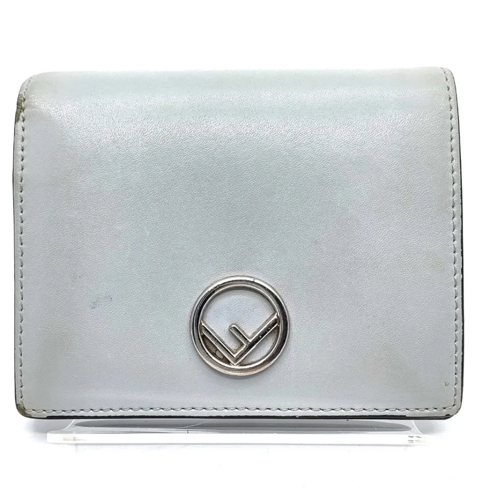 Fendi Wallet Gray Leather